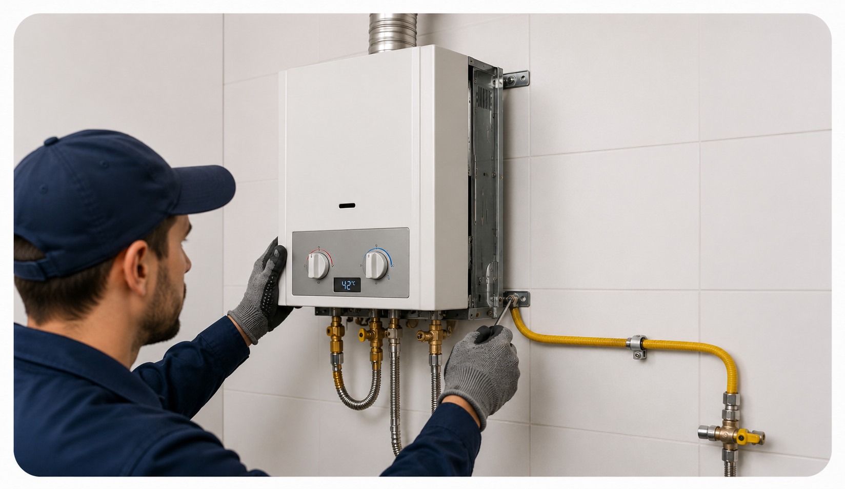 Instalação de aquecedor a gás